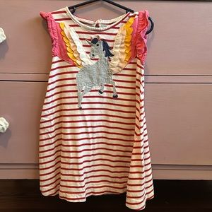 Mini Biden striped dress age 4-5yrs, gently used, smoke and animal free home